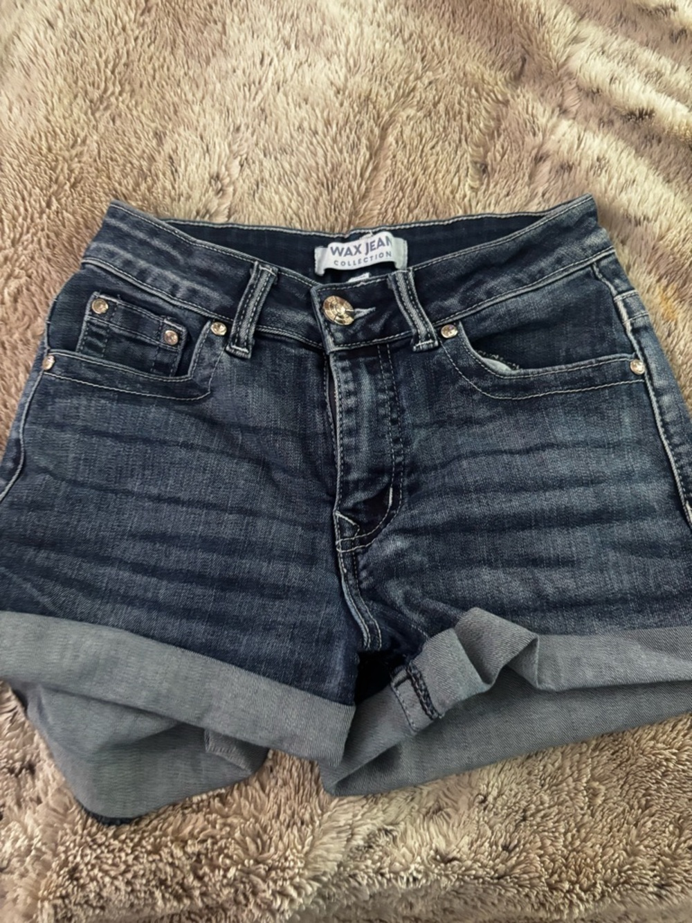 WAX JEAN Collection Dark Wash Denim Shorts